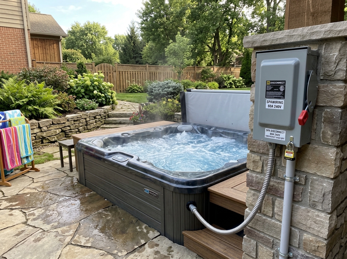 Outdoor GFCI electrical disconnect box for hot tub in Ajax by JADA Electric Inc